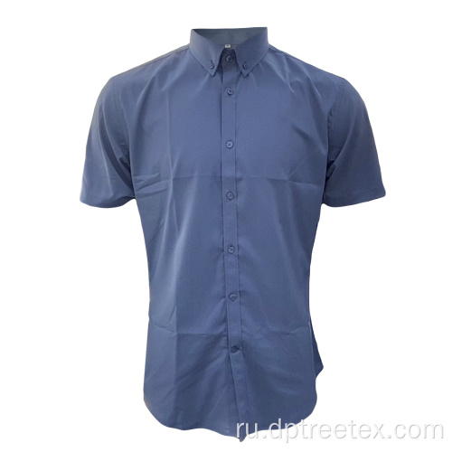 Пользовательские мужские кнопки с коротким рукавом вниз по офисным рубашкам